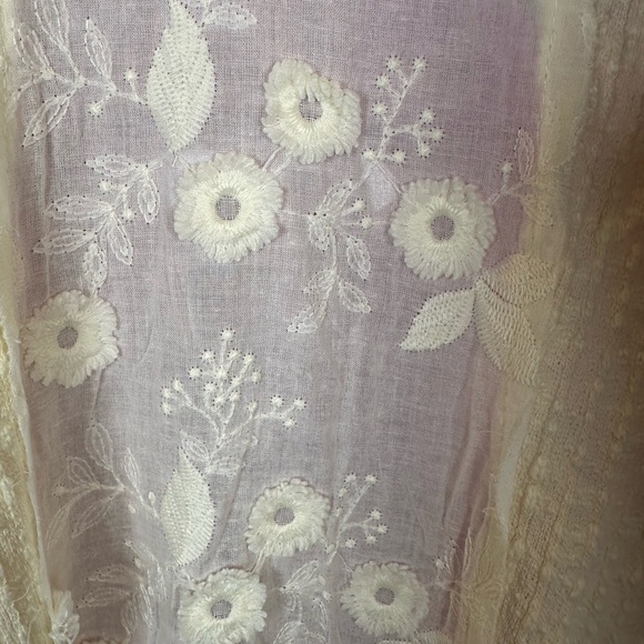 NWT POL Ivory Flower Lace Trim Open Front... Floral Embroidered Cardigan - Picture 14 of 16